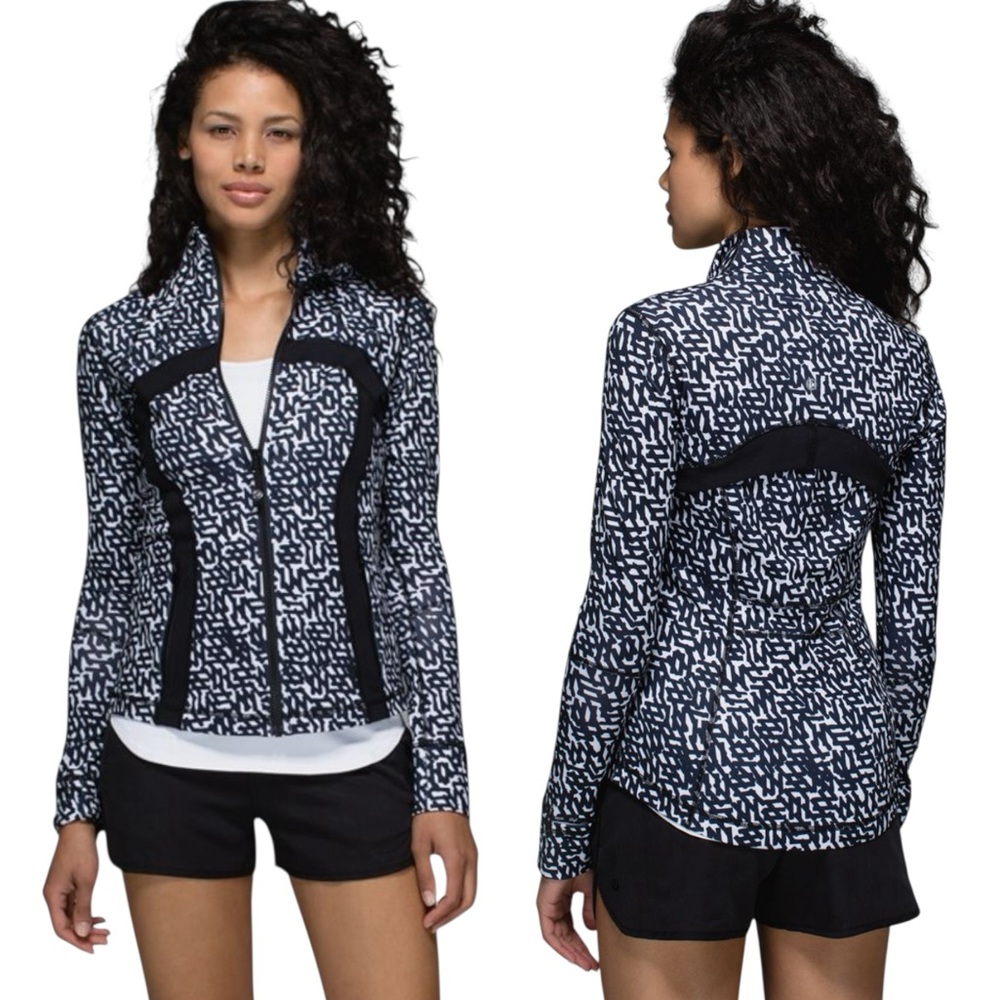 Lululemon Define Jacket w/Zip Pockets Pop Black & White Sz 10 Like New